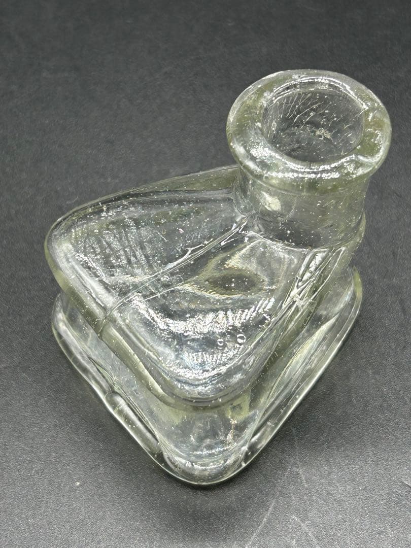 クツ型インク瓶　サムライインキ　レトロ瓶　ガラス　ペロペロ