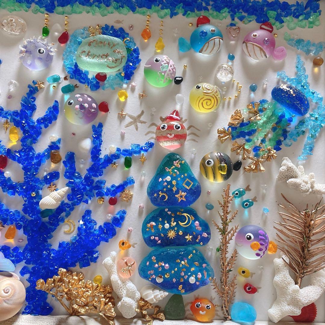 inuinu様　2点お纏め　海のクリスマス❣️ガラス　シーグラスアート