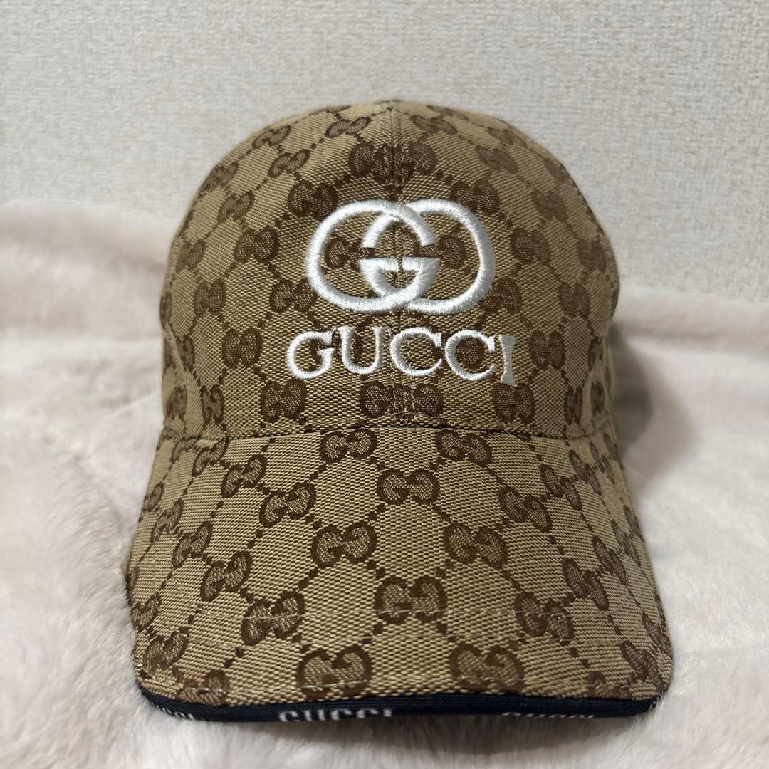 GUCCI ベージュ GGパターン キャップ