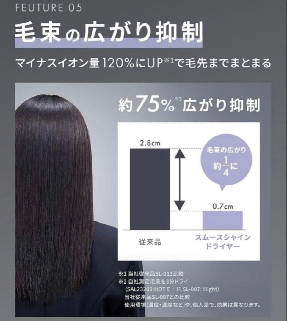 新品未開封　SALONIA スムースシャインドライヤー ブラック　上位モデル