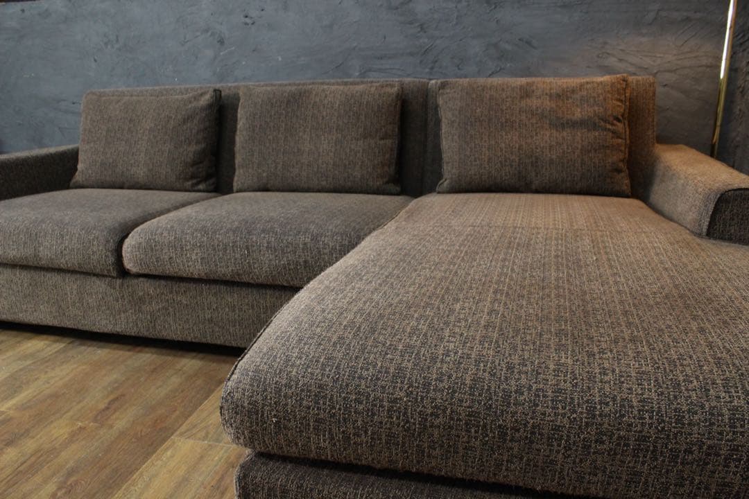 首都圏送無料〜売り切り特価KEYUCA45万大型コーナーソファフェザークッション