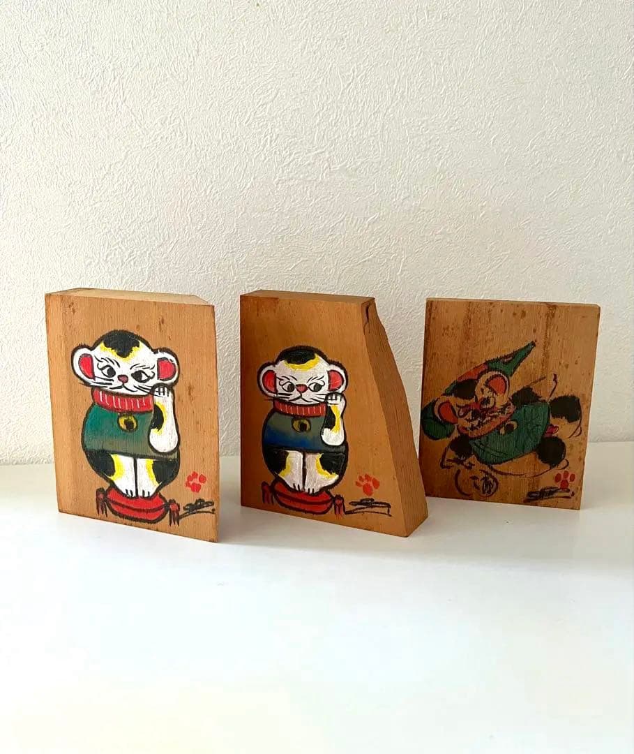 [超希少品]尾道「猫の細道」招き猫 木札、陶板、福石猫5点セット