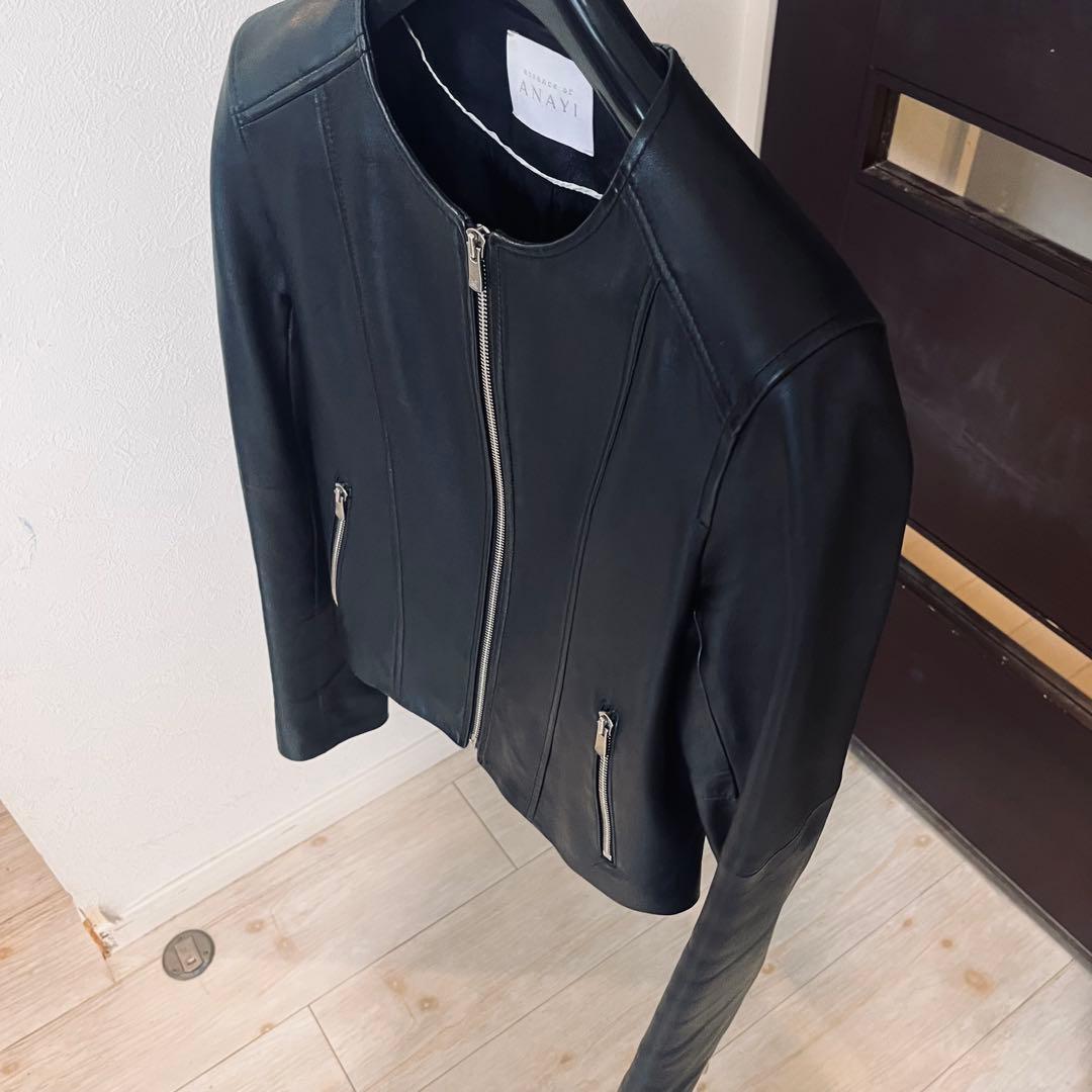 新品☆ANAYI ラムレザーファスナーブルゾン/セオリー、23区、ロペ