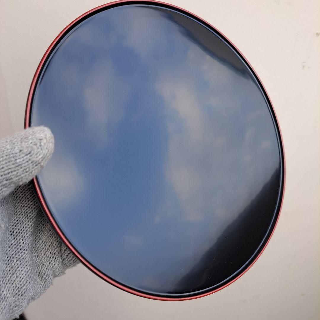 【輪島塗　7.5寸\"高台付き\"大皿×5客】布着本堅地　未使用/長期保管品