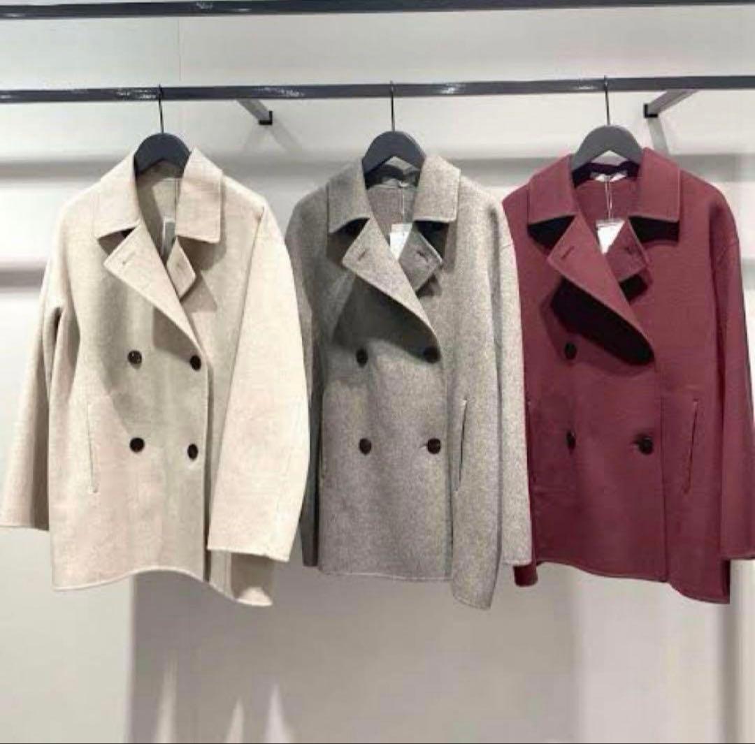 Theory luxe 38 カシミヤ混ダブルフェイスコート