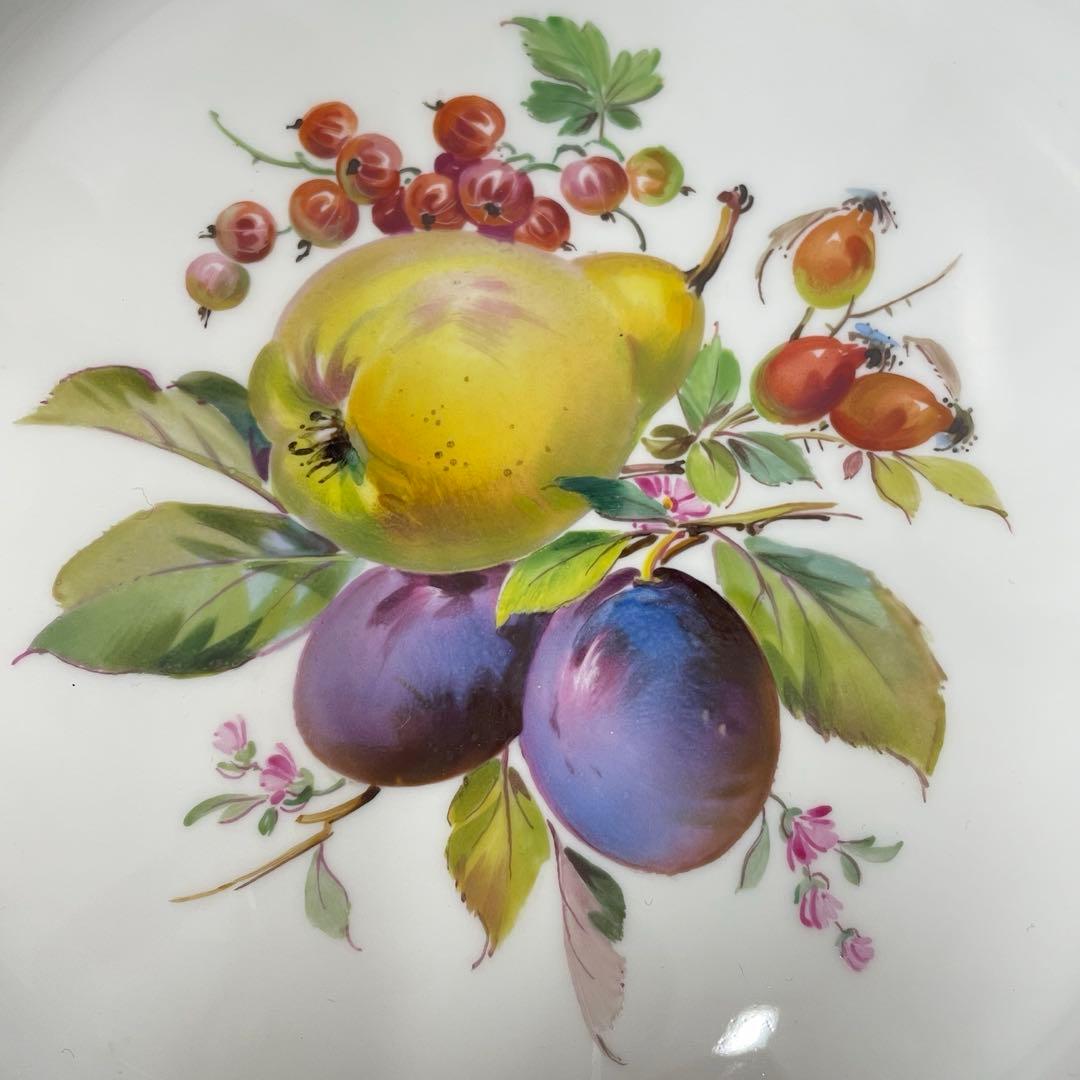 【N】マイセン Meissen フルーツ 絵皿 プレート 金縁