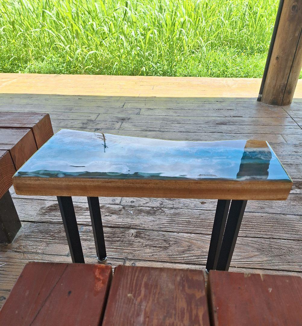 サイドテーブル　レジン　桑　ハンドメイド