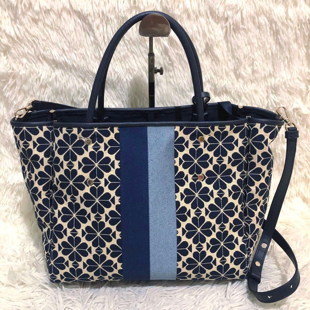 未使用✨ケイトスペード　 2way ショルダーバッグ トートバッグ　ネイビー系