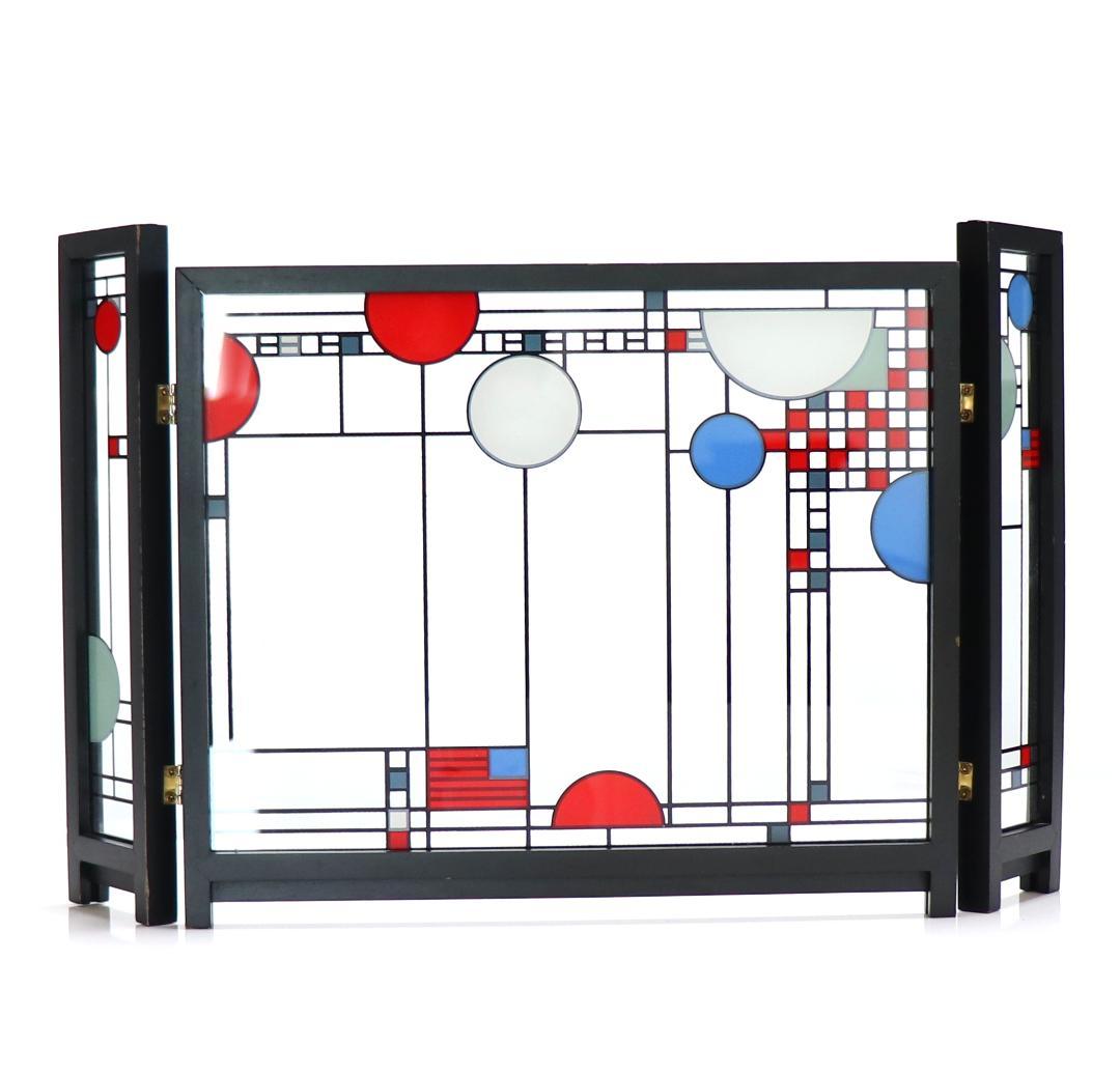 フランク・ロイド・ライト財団 三連窓 ヴィンテージステンドグラス クーンリー邸