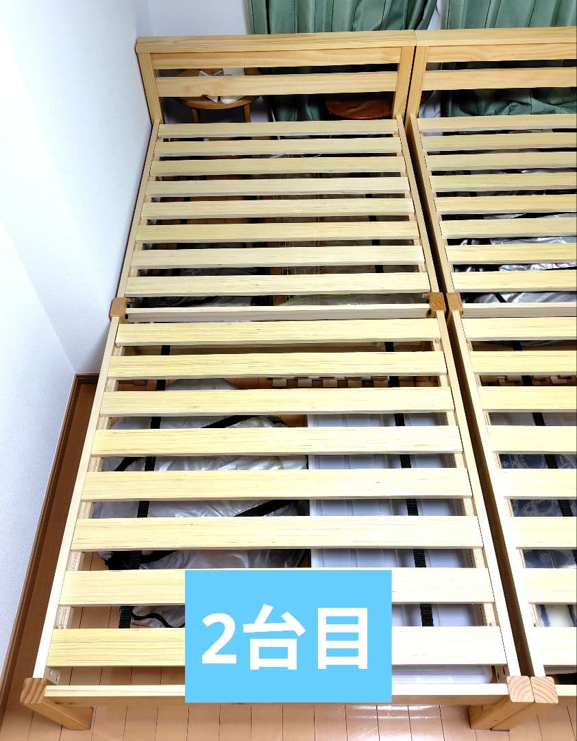 ニトリ 組立簡単 頑丈すのこベッド シングル 色ナチュラル 1台 希望者2台可