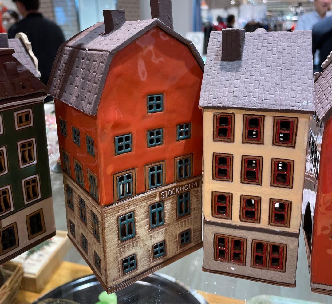 スウェーデン　ストックホルムの街並み置物 陶器製6セット