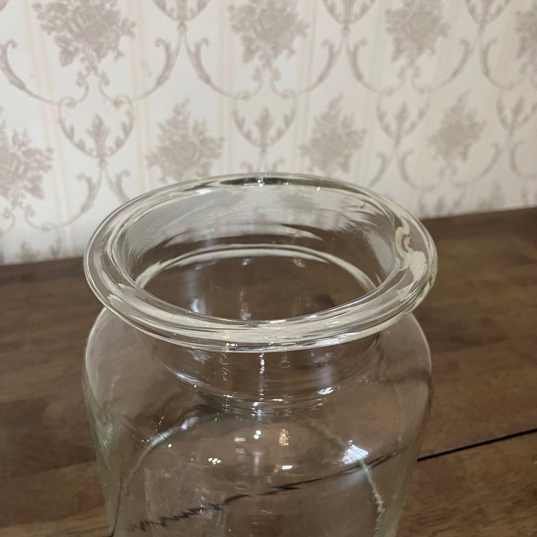 【アンティーク】昭和レトロ 蓋付 ガラス瓶 保存瓶 古道具 オブジェ 当時物