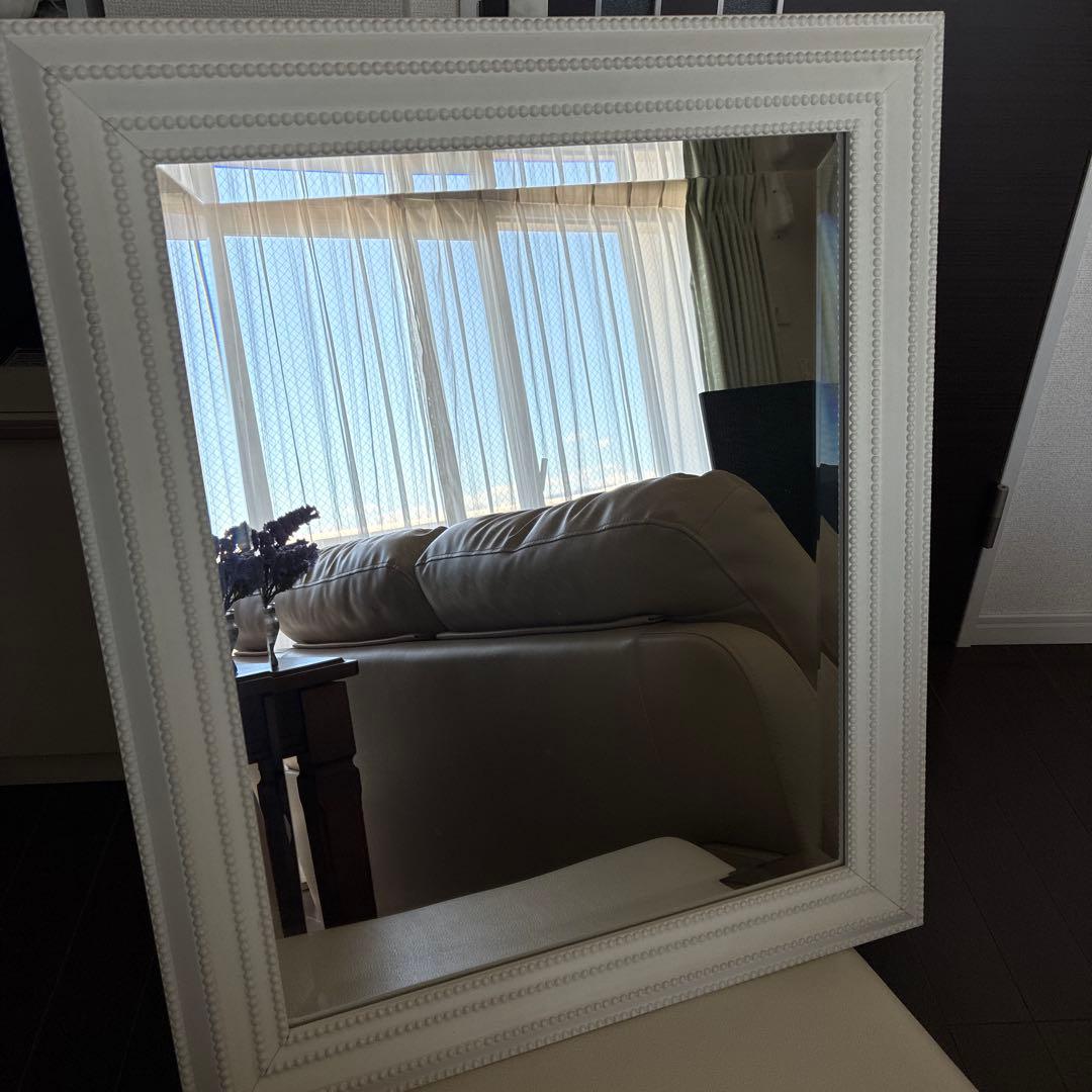 ZARA ウォールミラー 鏡 壁掛け ホワイト