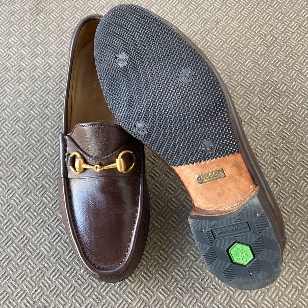 【メンテナンス済】GUCCI ホースビットローファー 茶 US7EEE