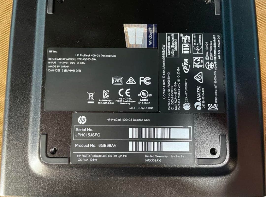 HP ProDesk 超小型 第9世代i5 メモリ16GB SSD＋HDD