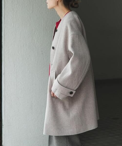FORK&SPOON　ウールノーカラーコート