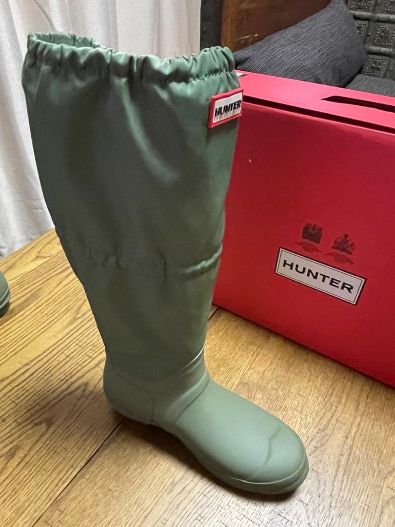 HUNTER レインブーツ　カーキ 長靴 箱付き