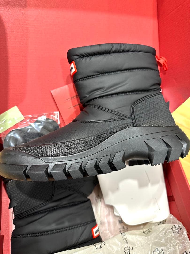 超人気 新品　HUNTER スノーブーツ ショート UK5 (24cm) 防寒