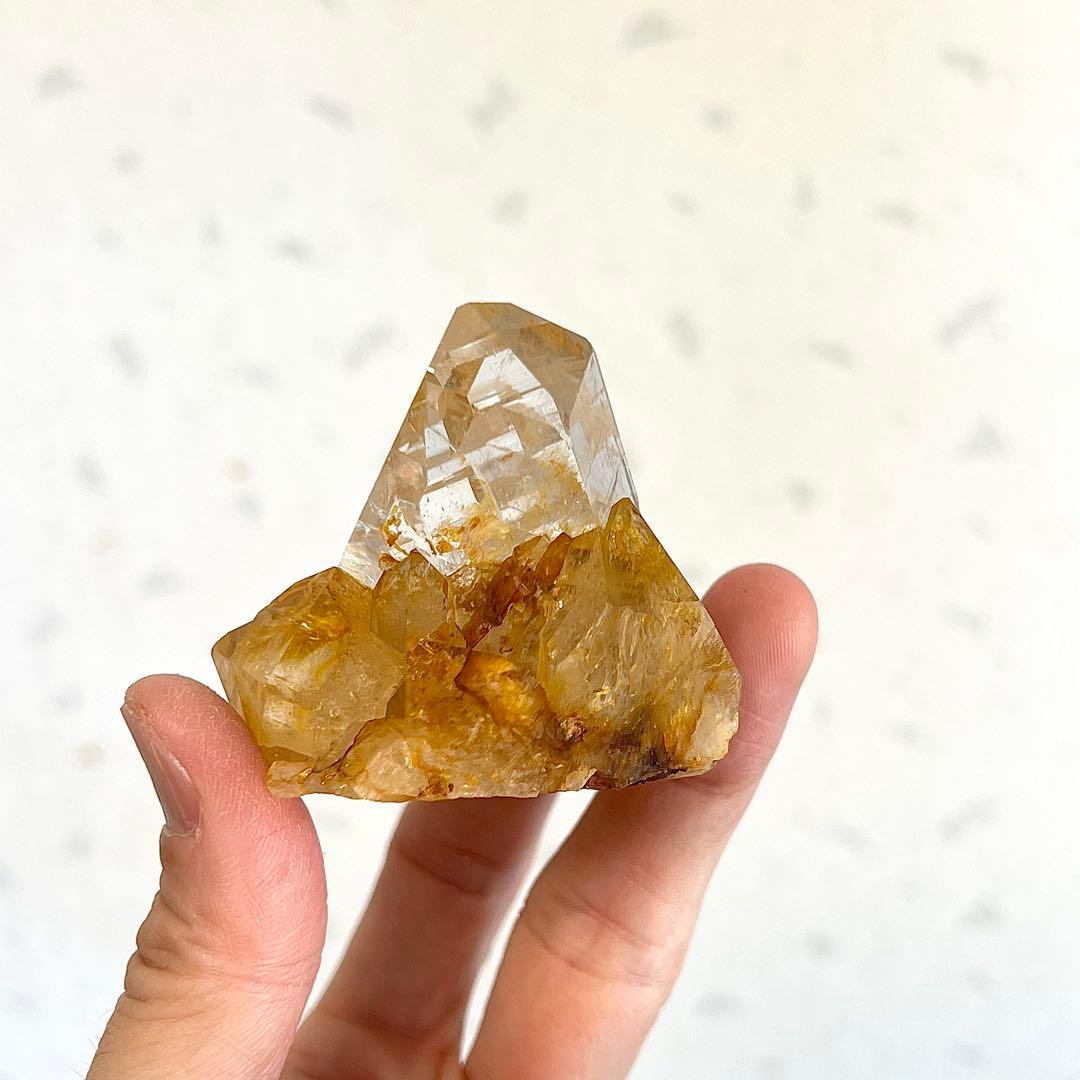 希少　ヒマラヤ　マニハール産　ゴールデンヒーラー　クラスター水晶　高透明