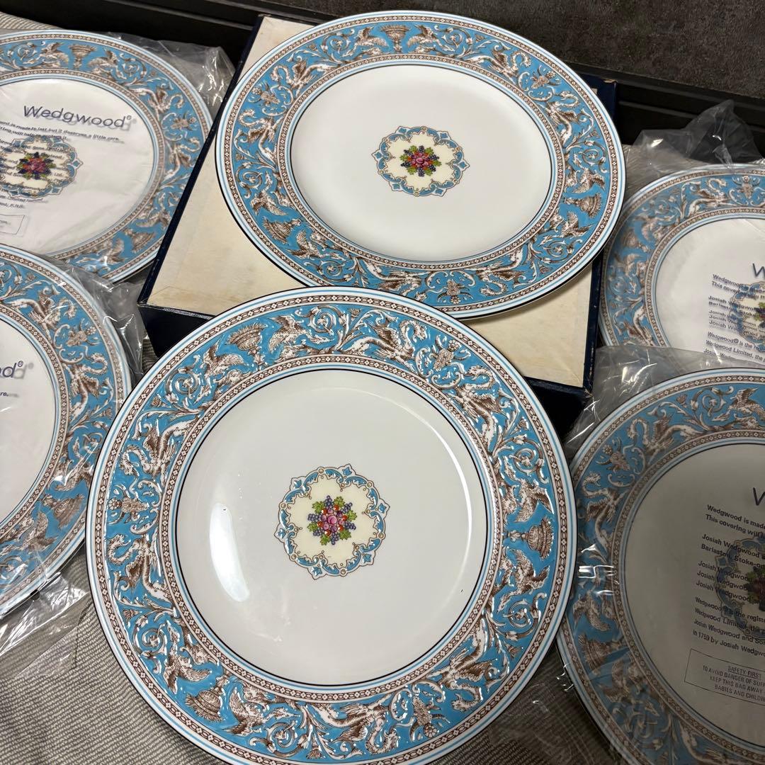 新品　ウェッジウッド　フロレンティーンターコイズ　ディナー皿6枚セット「27㎝」