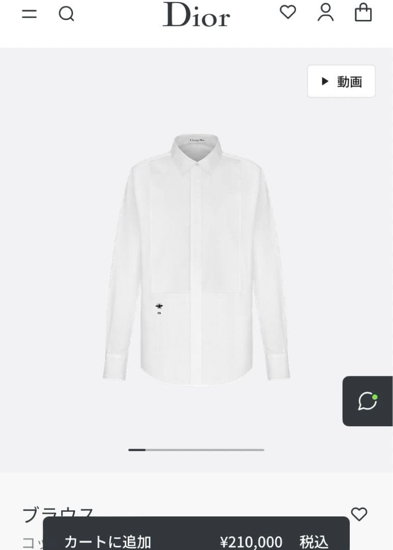 Christian Dior コットンポプリンブラウス