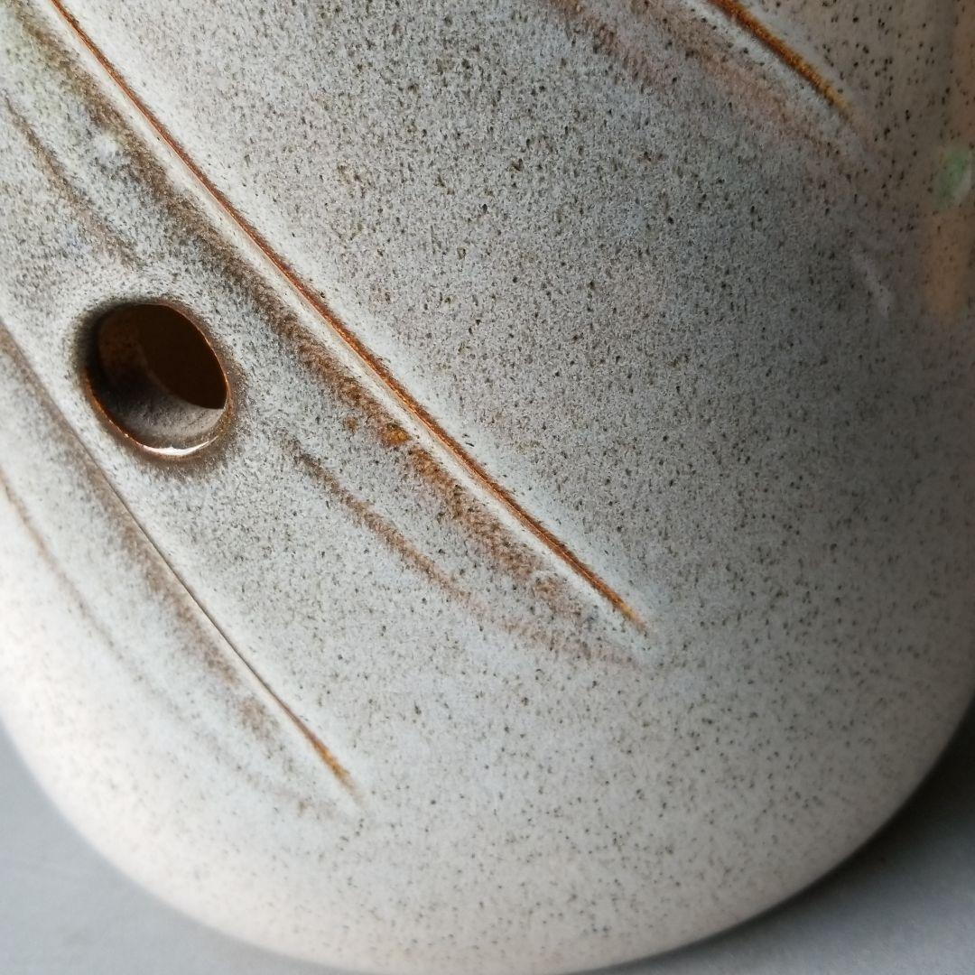 信楽焼 傘立て 白カスミ斜彫 高さ４１cm