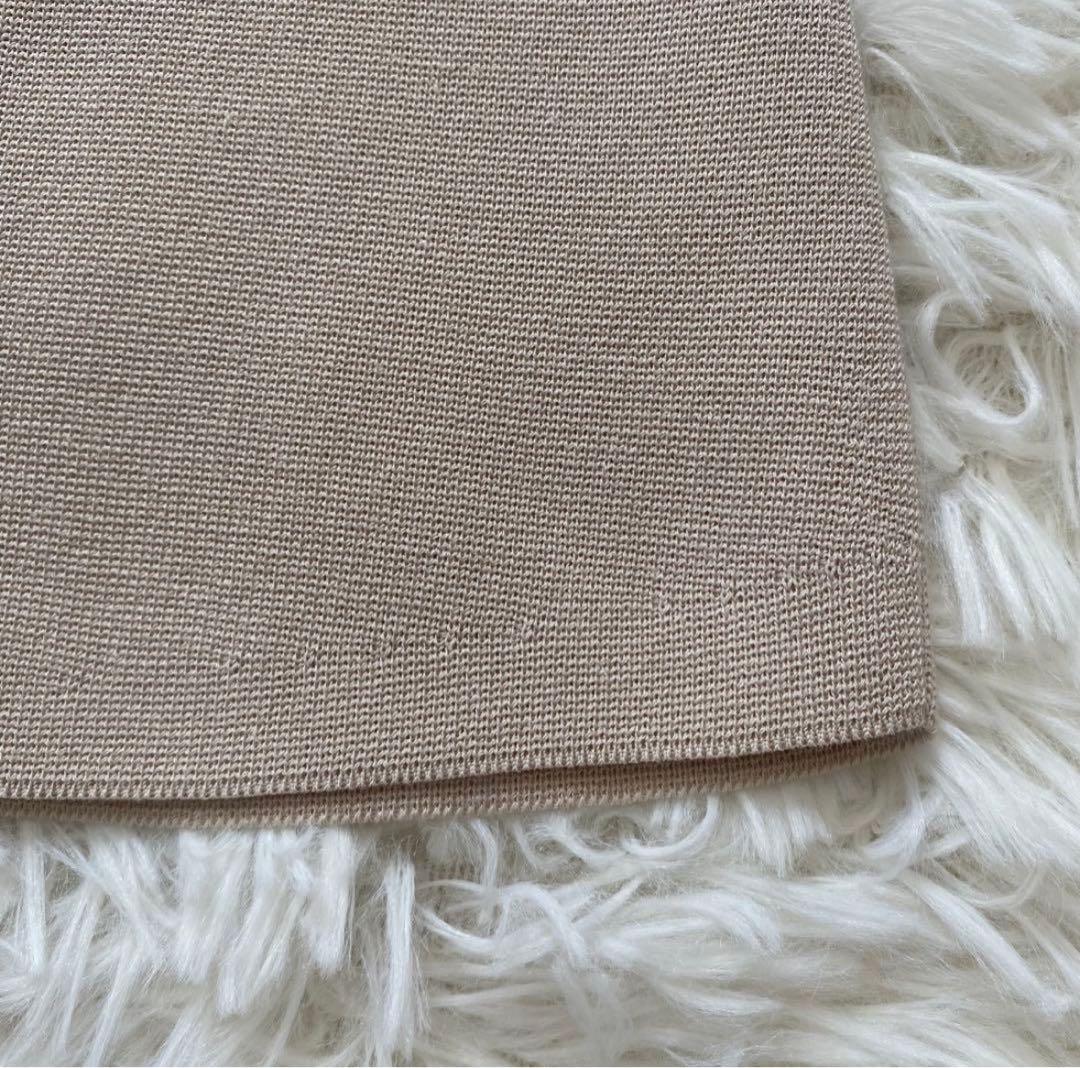 フォクシー　ニットワンピース　袖口プリーツ　バイカラー　ロング　40サイズ