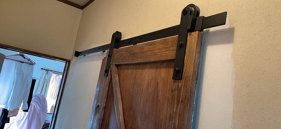 ＤＩＹ 122ｍ 吊り引き戸レール 4 FT バーンドア金具 引き扉