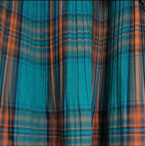 半額以下！Lallia Mu長袖シャツ ターコイズ・オレンジチェック新品タグ付き