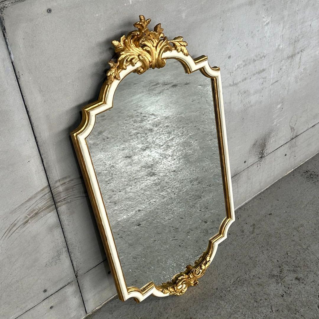 イタリア製 クラシックスタイル壁掛けミラーゴールド 鏡木彫風 ユーロマルキ