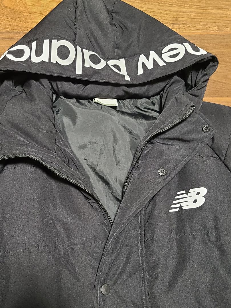 new balance フード付きロングベンチコート ブラック　S　美品