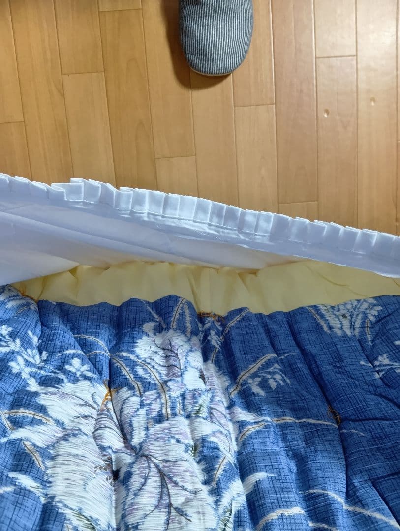 昭和　レトロ　モダン　掛け布団　花柄青　和風