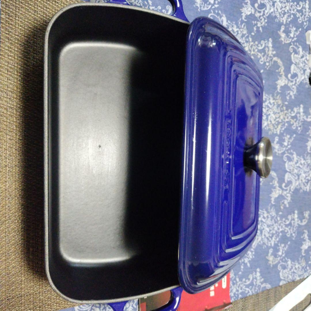 ル・クルーゼ、美品 フランス製 29cm 青い鋳鉄鍋