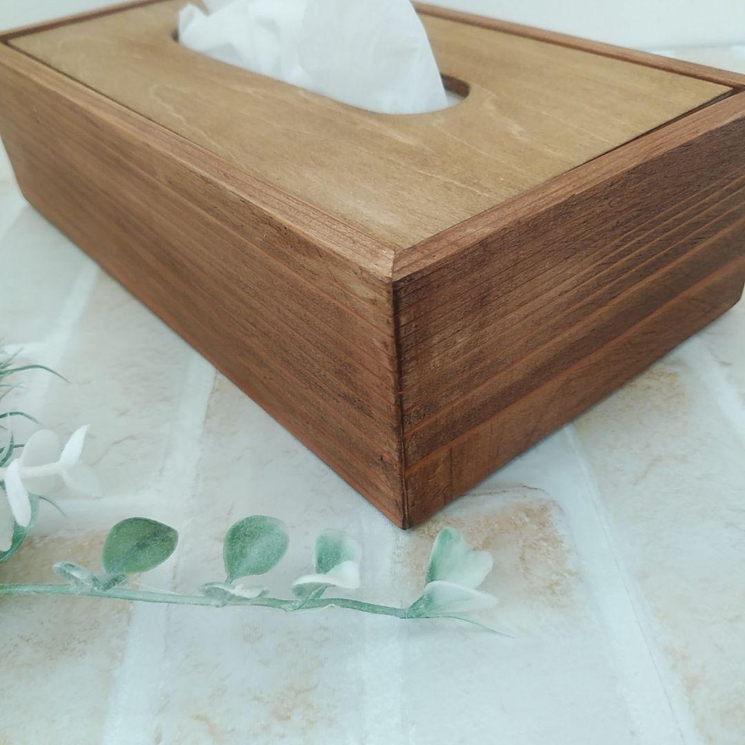 木製ボックスティッシュケース  ハンドメイド  008