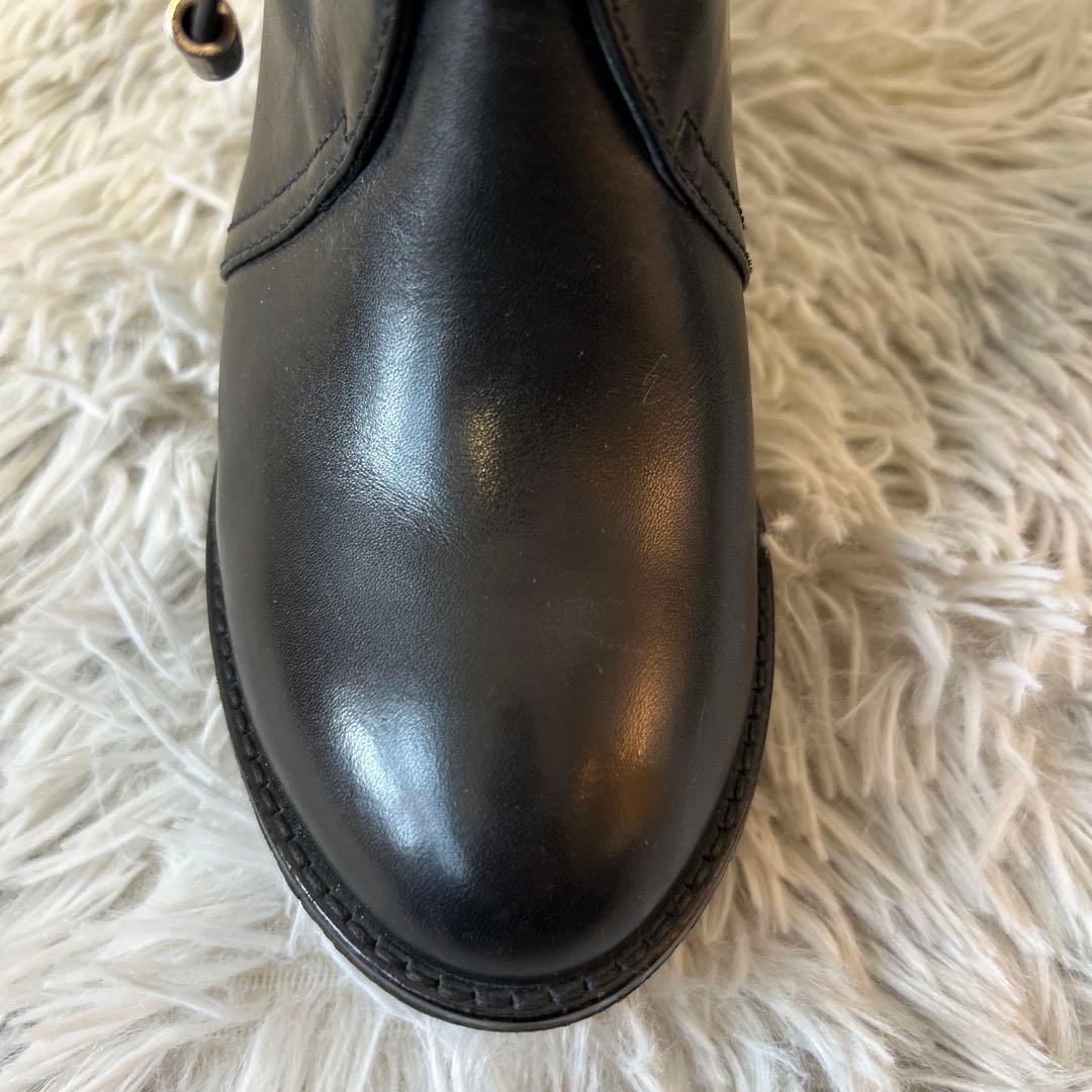 【美品】MONCLER レザー ウェッジソール ショートブーツ 36サイズ