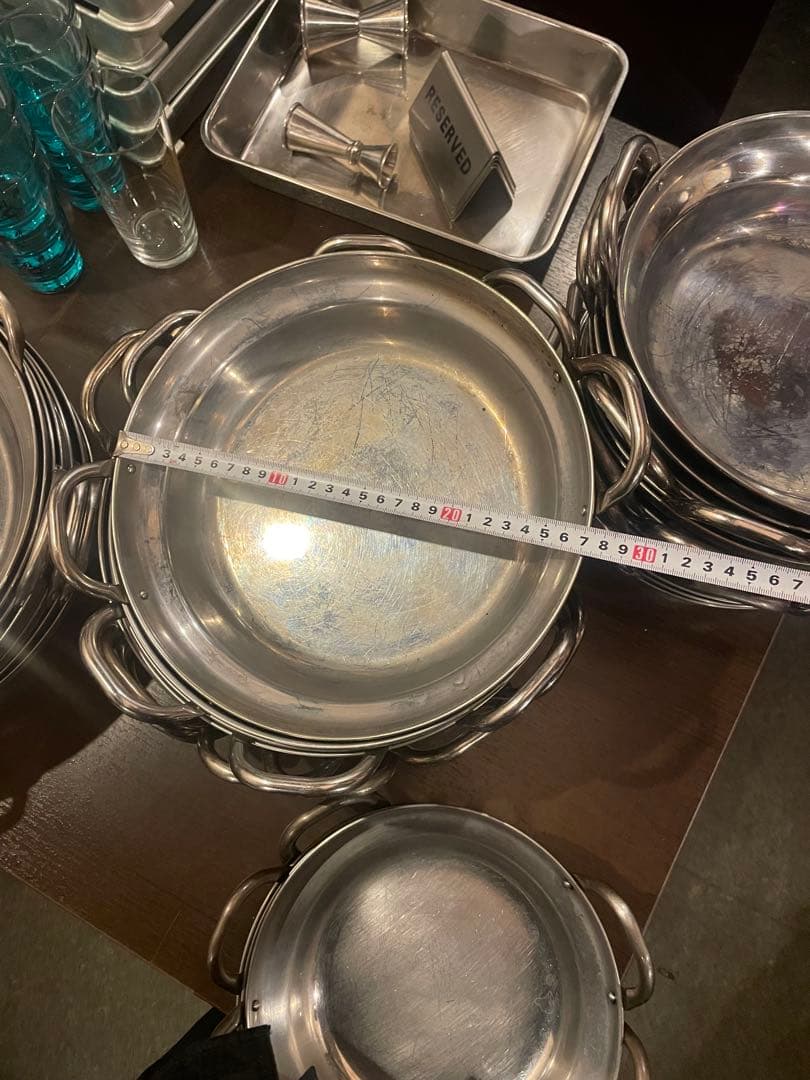 【toshi】【お得】ステンレススチール 両手鍋 34個セット