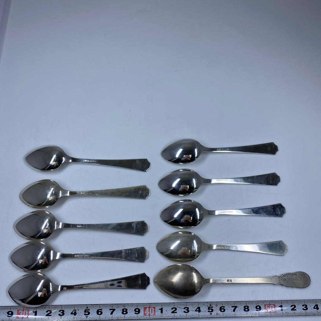 silver950刻印　銀製スプーン　10本　135g 東な7-0207☆2F
