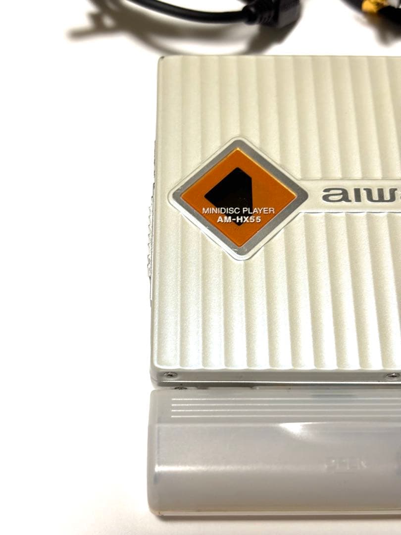 aiwa MDプレーヤー AM-HX55 動作品 乾電池ケース付き リモコン付き