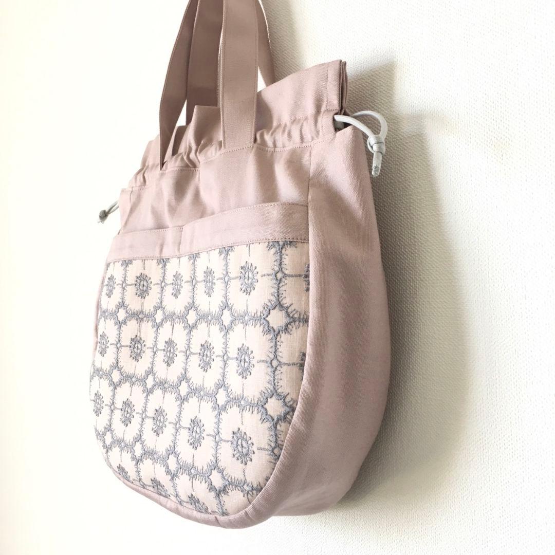 ハンドメイド ミナペルホネン しずくバッグ 巾着バッグ anemone