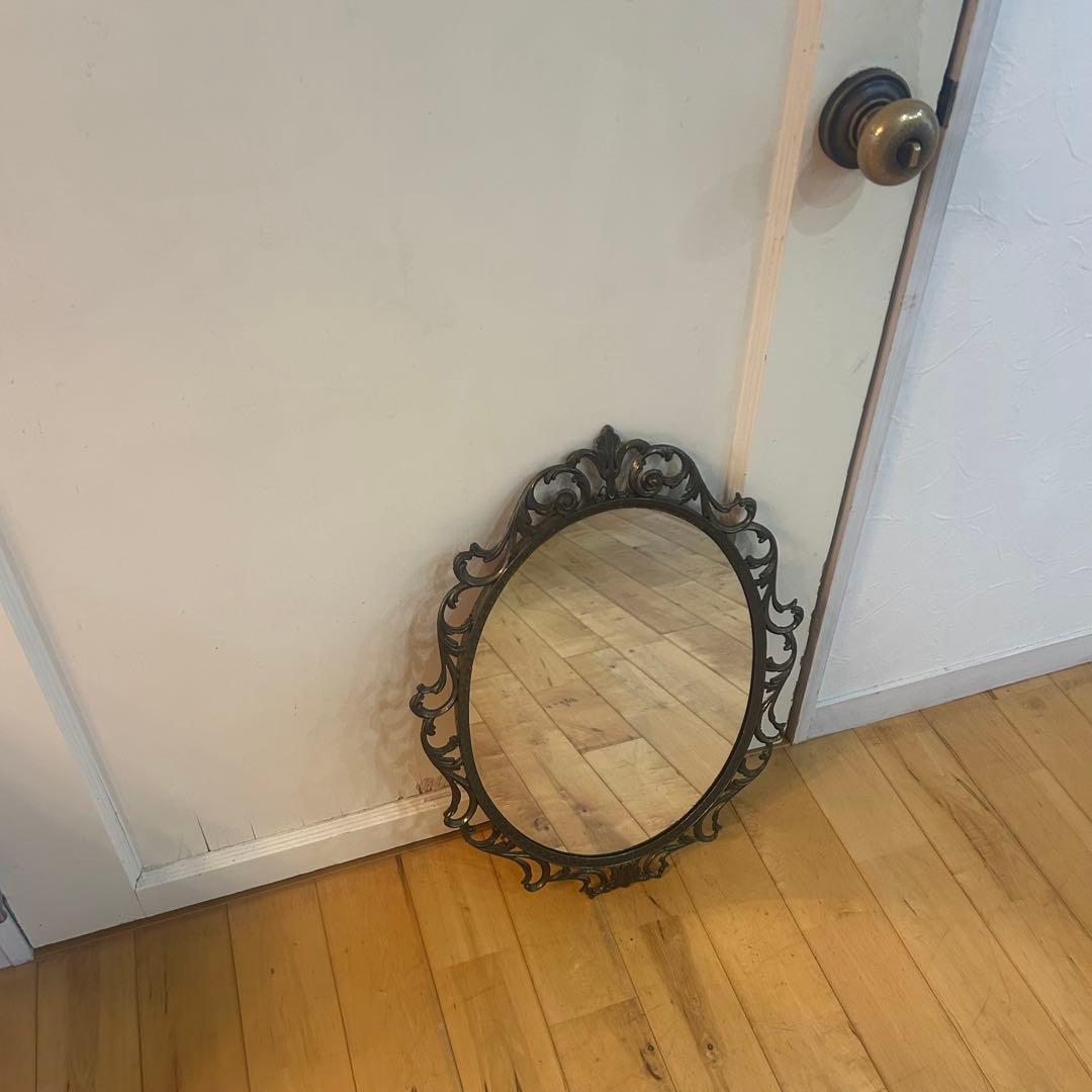 ☆イタリア製☆アンティーク　壁掛け　鏡　ミラー　フレンチ　ビンテージ　アールデコ