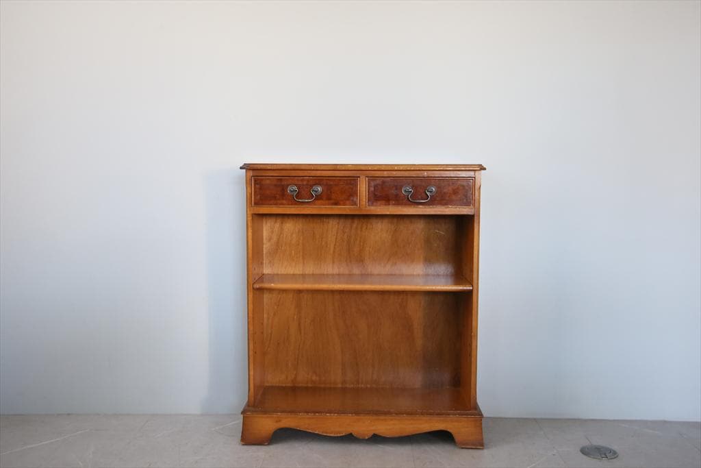 英国アンティーク木製ブックシェルフ/本棚/食器棚/飾り棚/収納ラック92-129