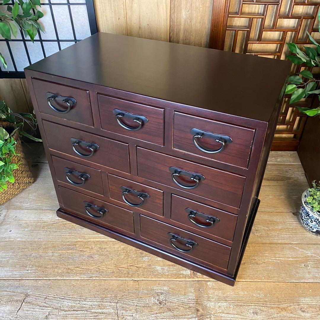 大幅値下げセール中！民芸家具桐材多引き出しチェストタンスB60㎝×53㎝木製収納