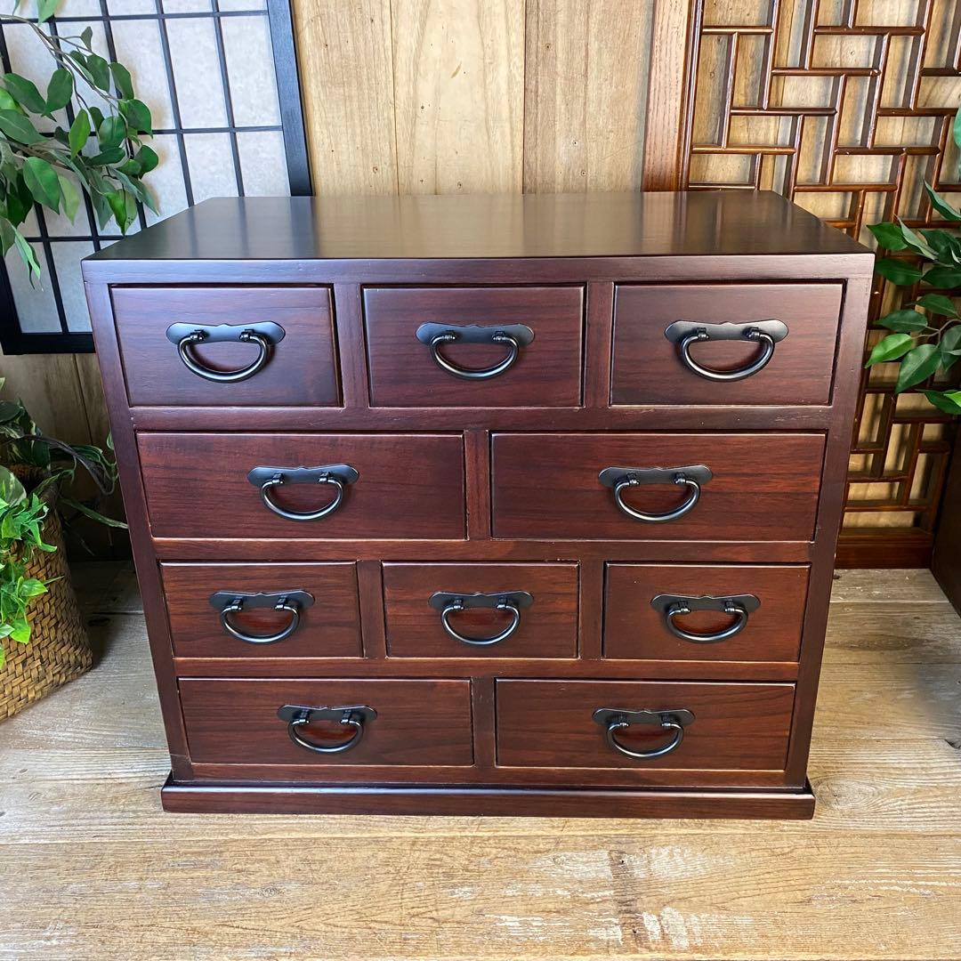 大幅値下げセール中！民芸家具桐材多引き出しチェストタンスB60㎝×53㎝木製収納