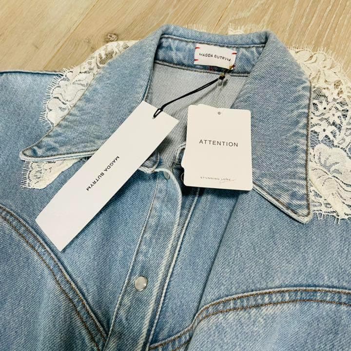 新品 タグ付き ワンピース デニムワンピース デニム レース