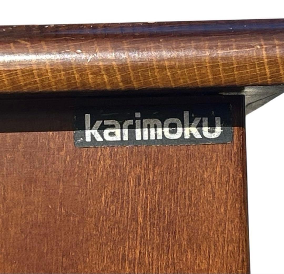 80sカリモク コロニアル観音扉 カントリーキャビネット電話台 ブラウン