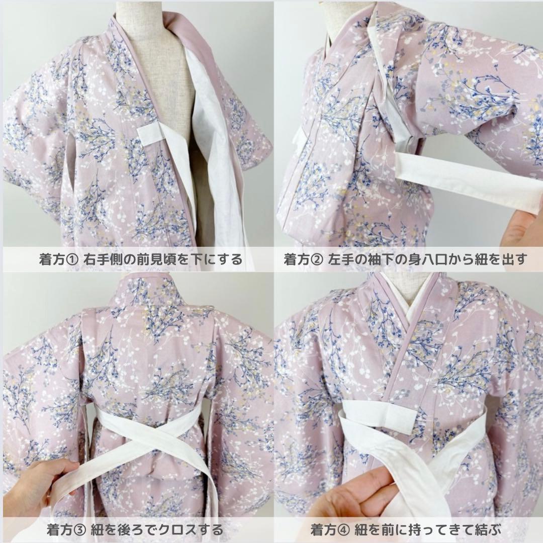 ［かすみ草］3歳 七五三 ꕤ 被布エプロン3点セット