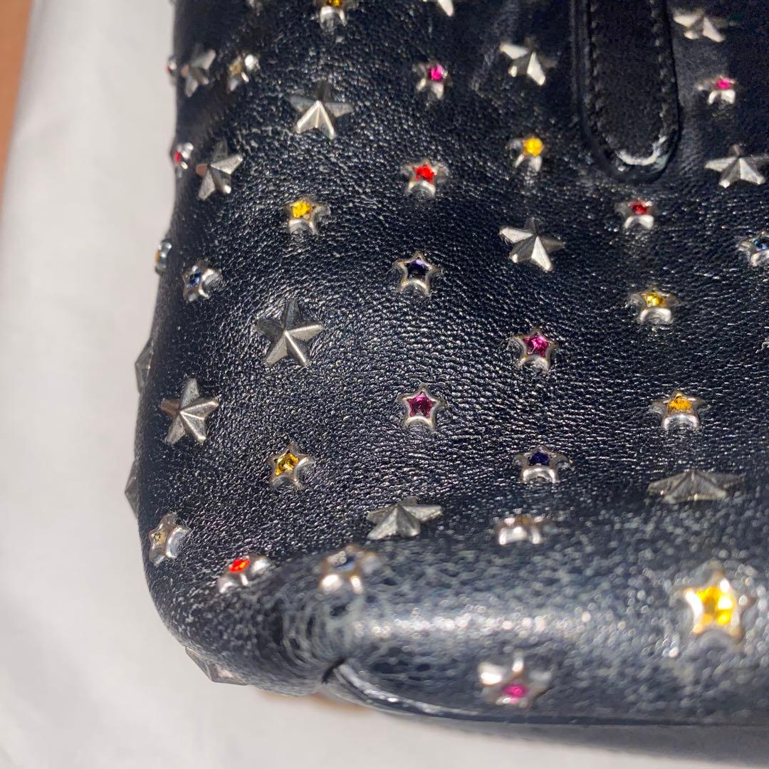 JIMMY CHOO ショルダーバッグ ２way スタッズ ミニサラ レザー