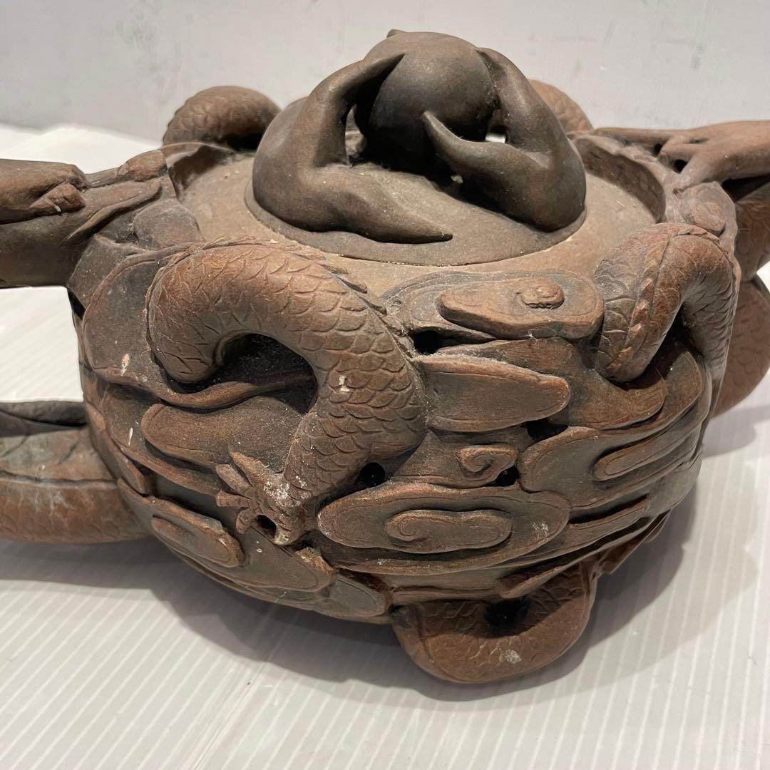 中国土産　急須　中国宜興 魚化龍　中国茶器　年代物　一点もの　アンティーク