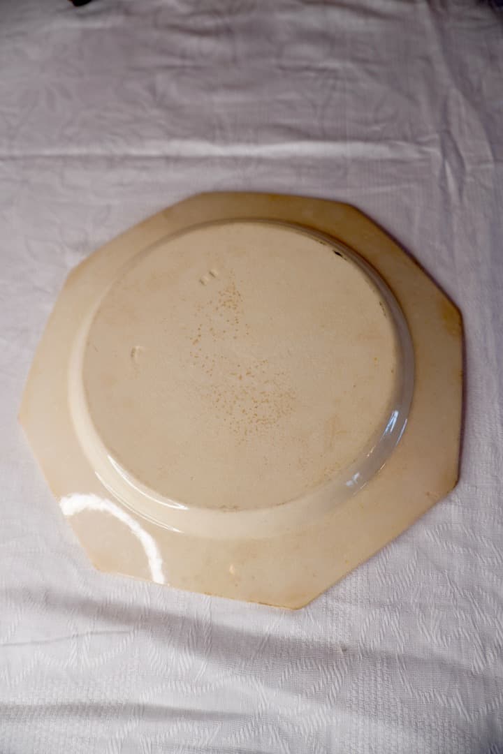 フランス アンティーク クレイユモントロー オクトゴナルプレート 陶器 平皿⑤