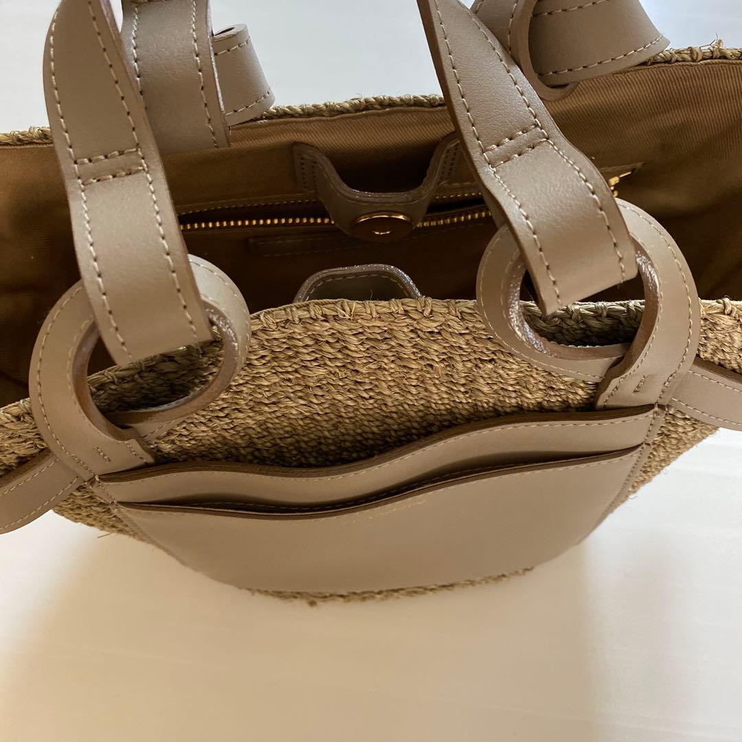 新品未使用　ヴィオラドーロ　レザーポケットかごバッグ (エコバッグ付き)